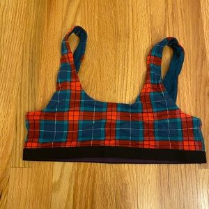 Plaid sports bra